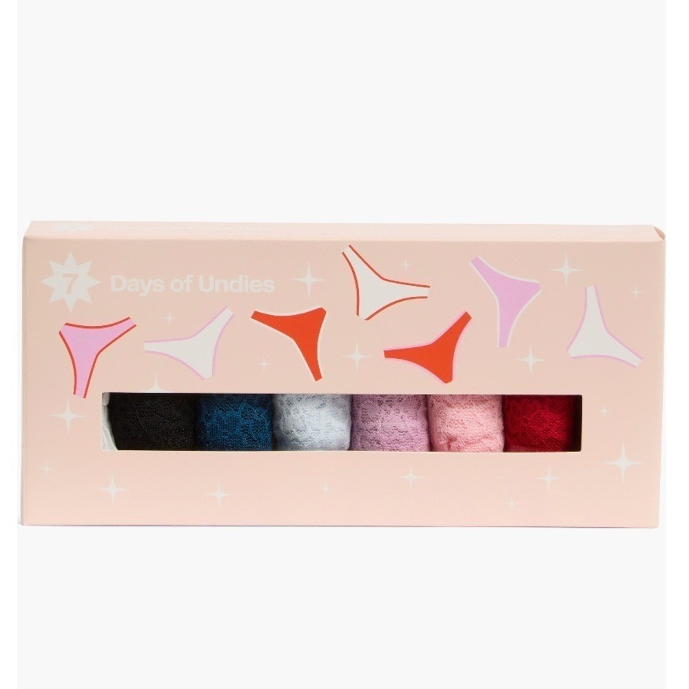 Nordstrom 7 Pack Day of the Week Thong Panties, Size Medium, Multi Color NWT